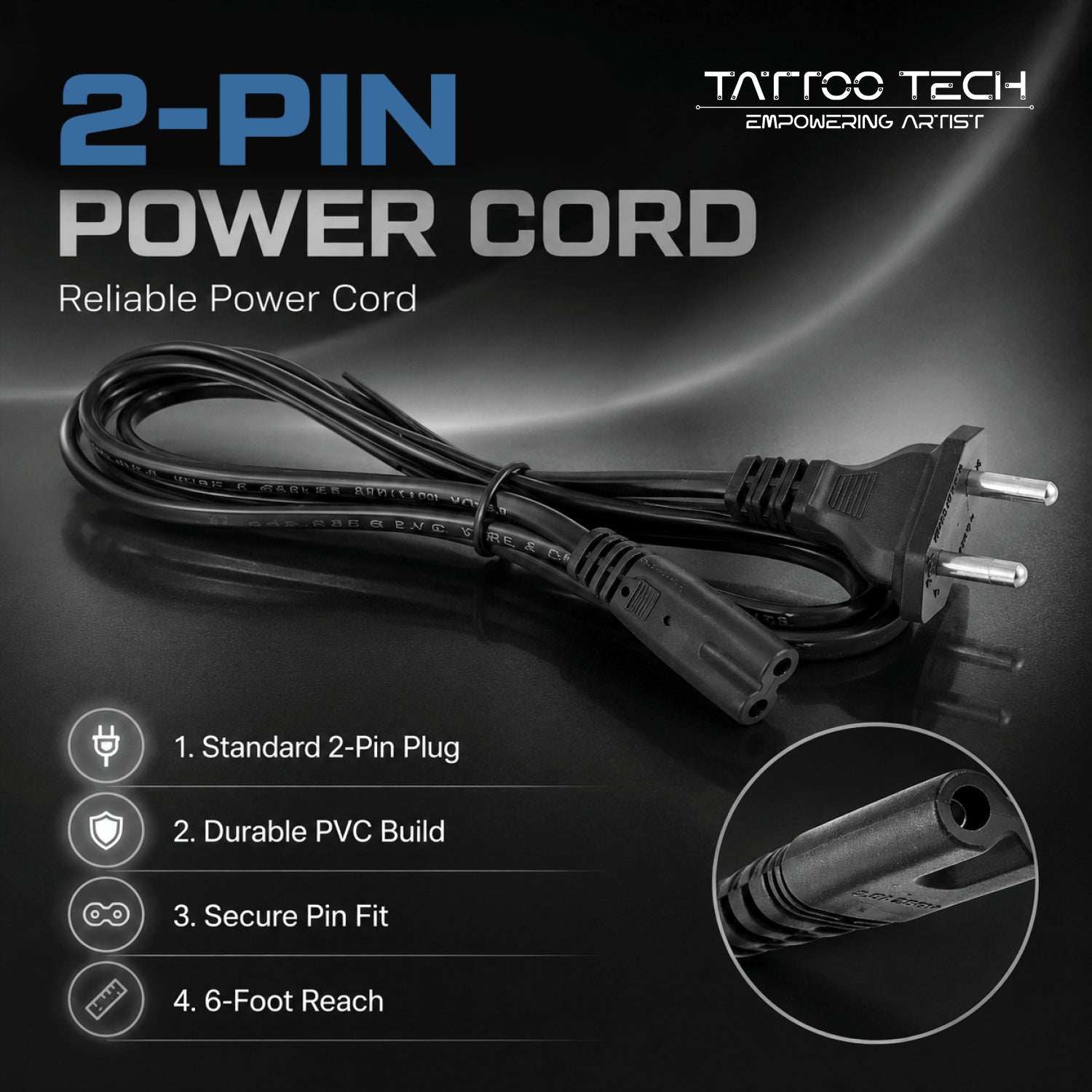 2 pin power cord