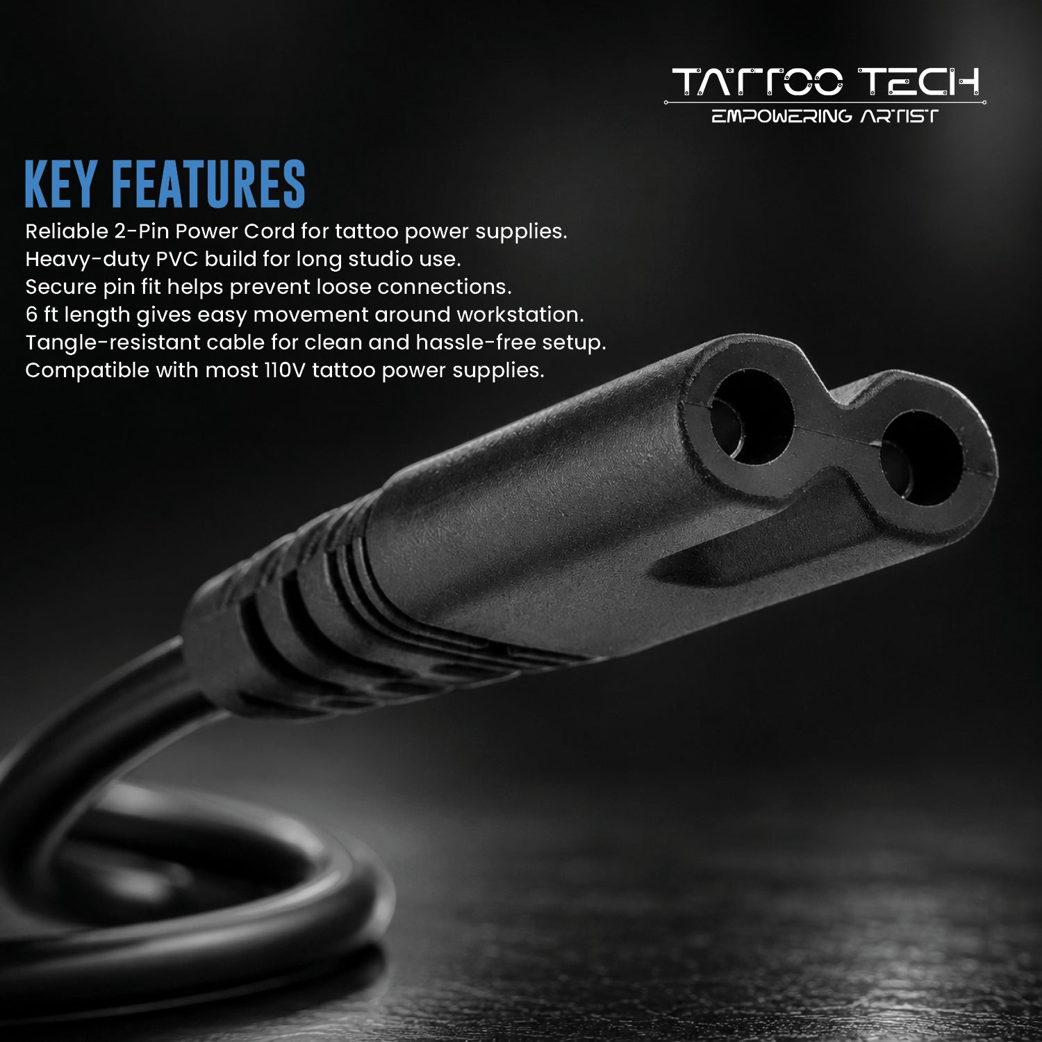 Power Supply Power Cord 2 pin cable
