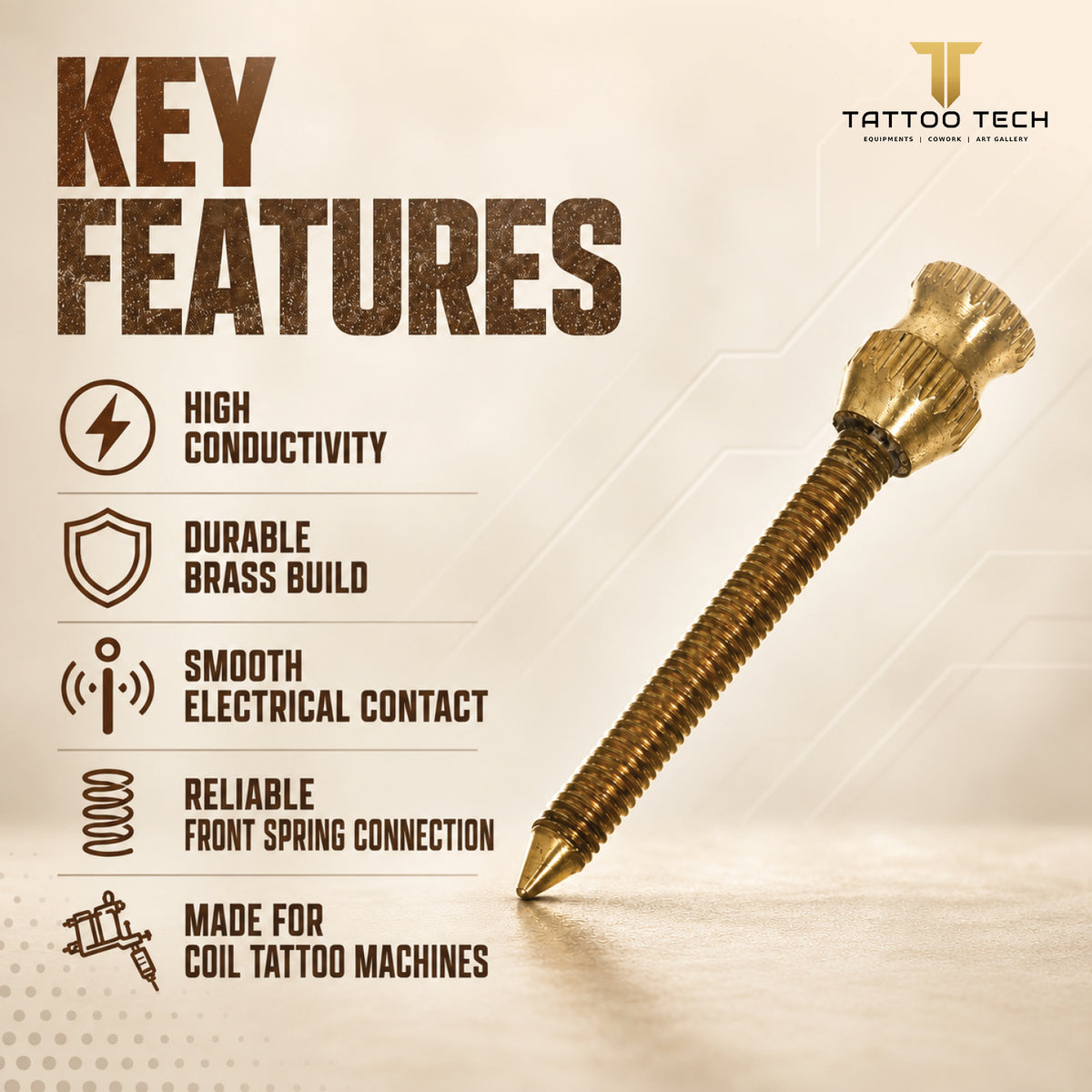 Premium M3 (3 mm) brass contact screw
