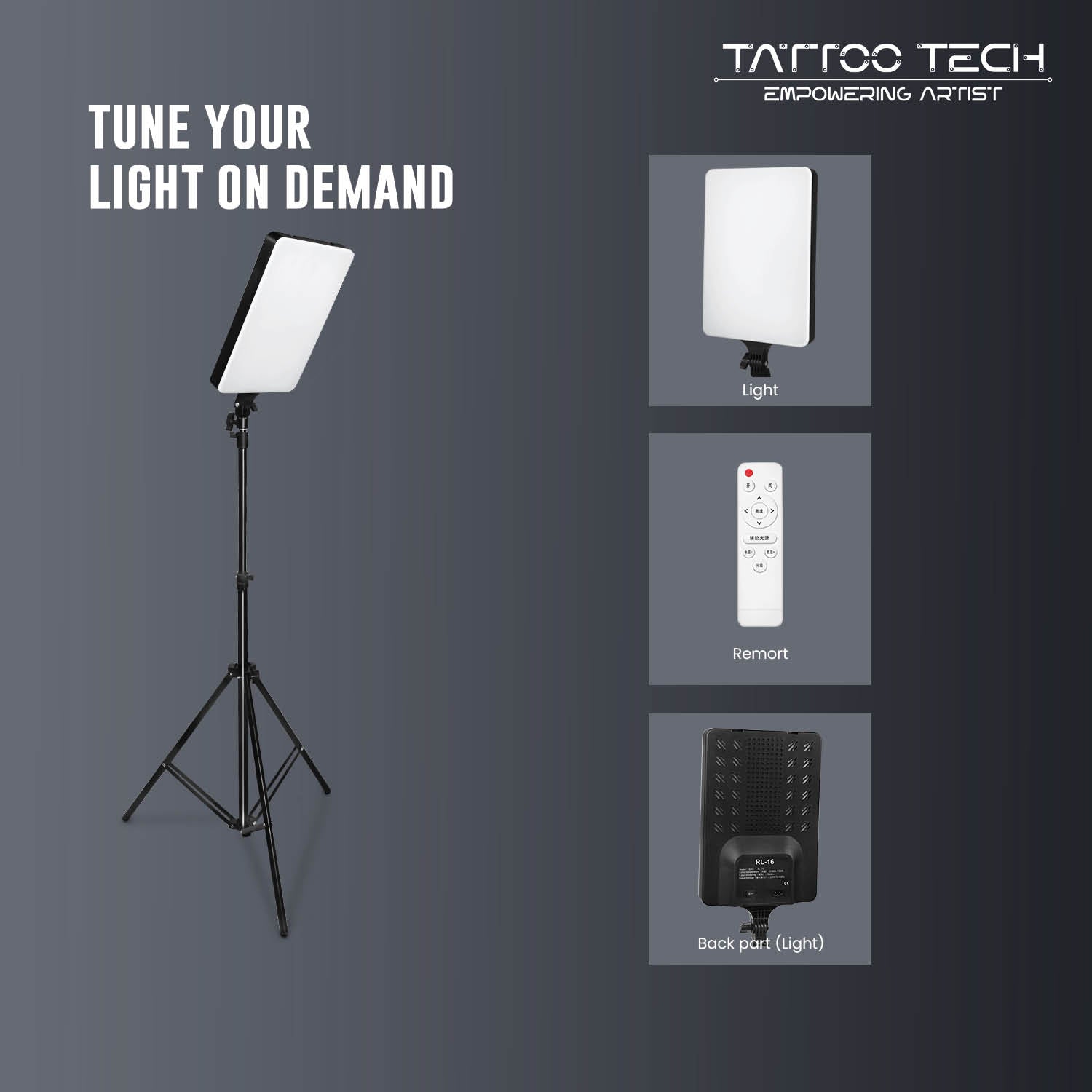 Inch Adjustable Square Lamp for Tattoo Studio
