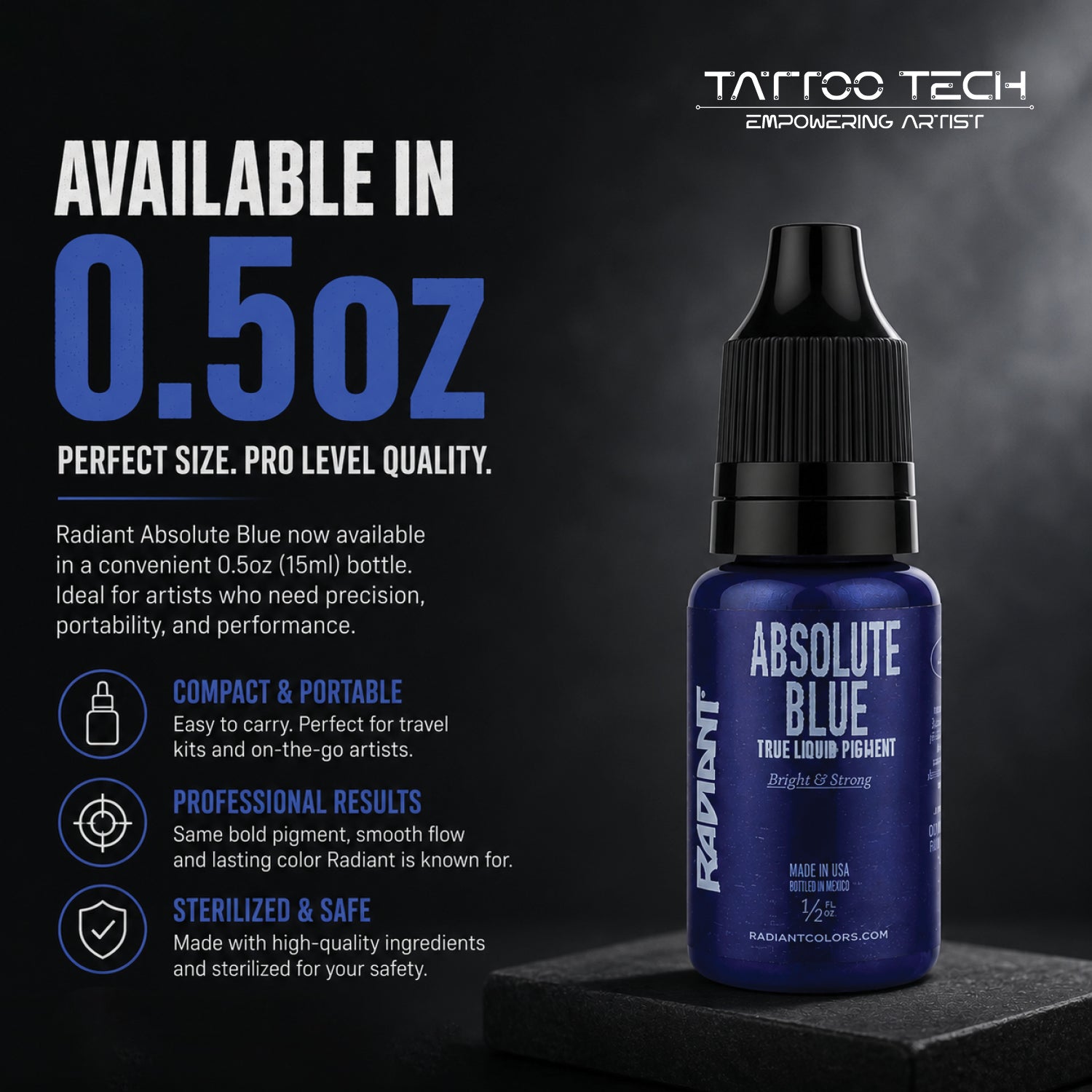 Radiant Tattoo Color Individual Bottles - 0.5oz