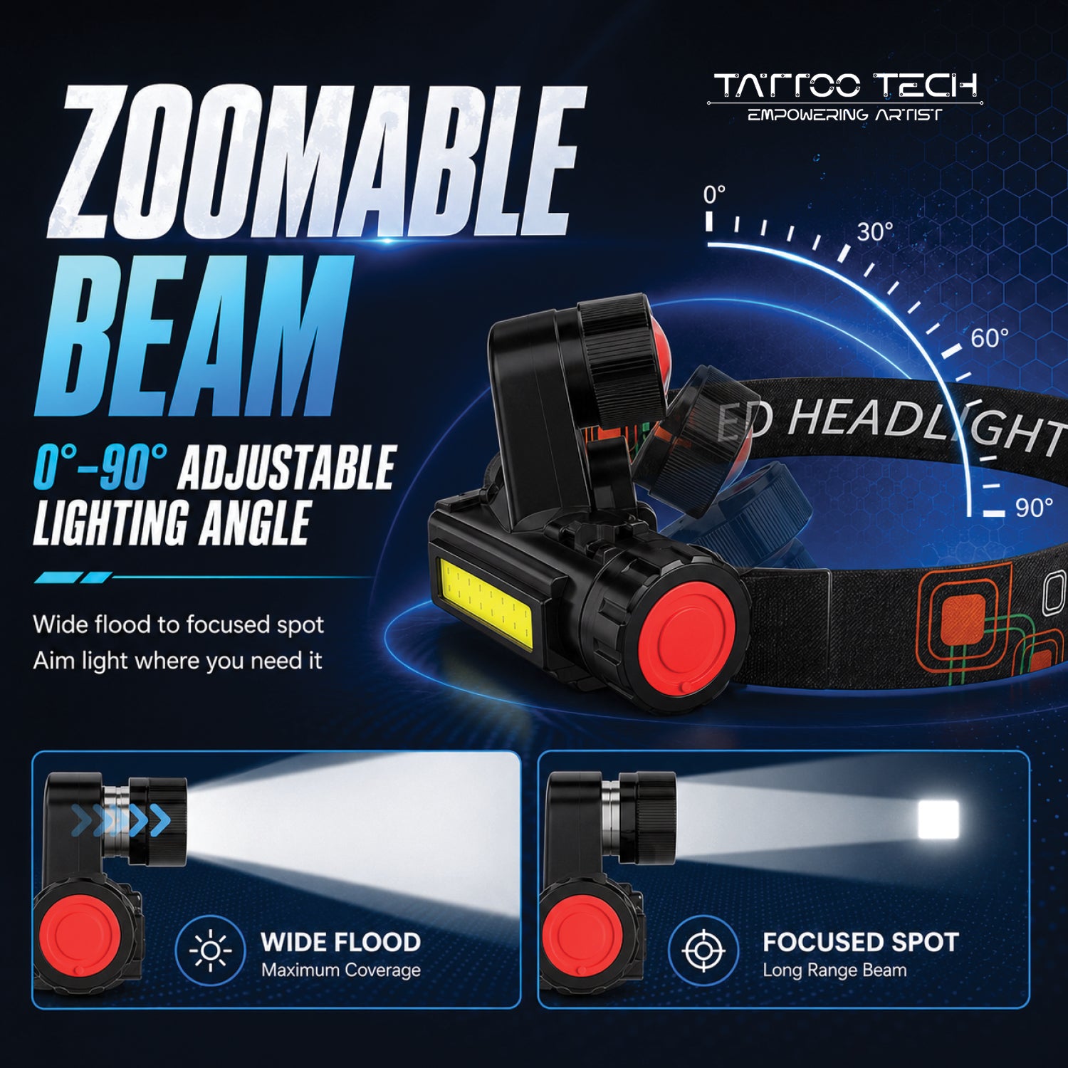 Rechargeable LED Head Light For Tattoo Artist