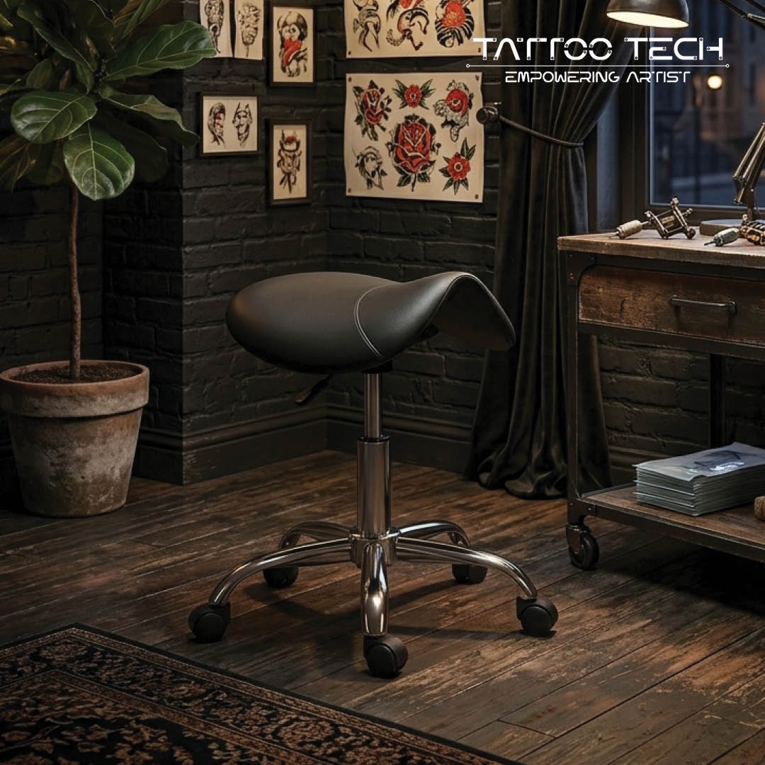 Tattoo Stool with Adjustable Wave Seat
