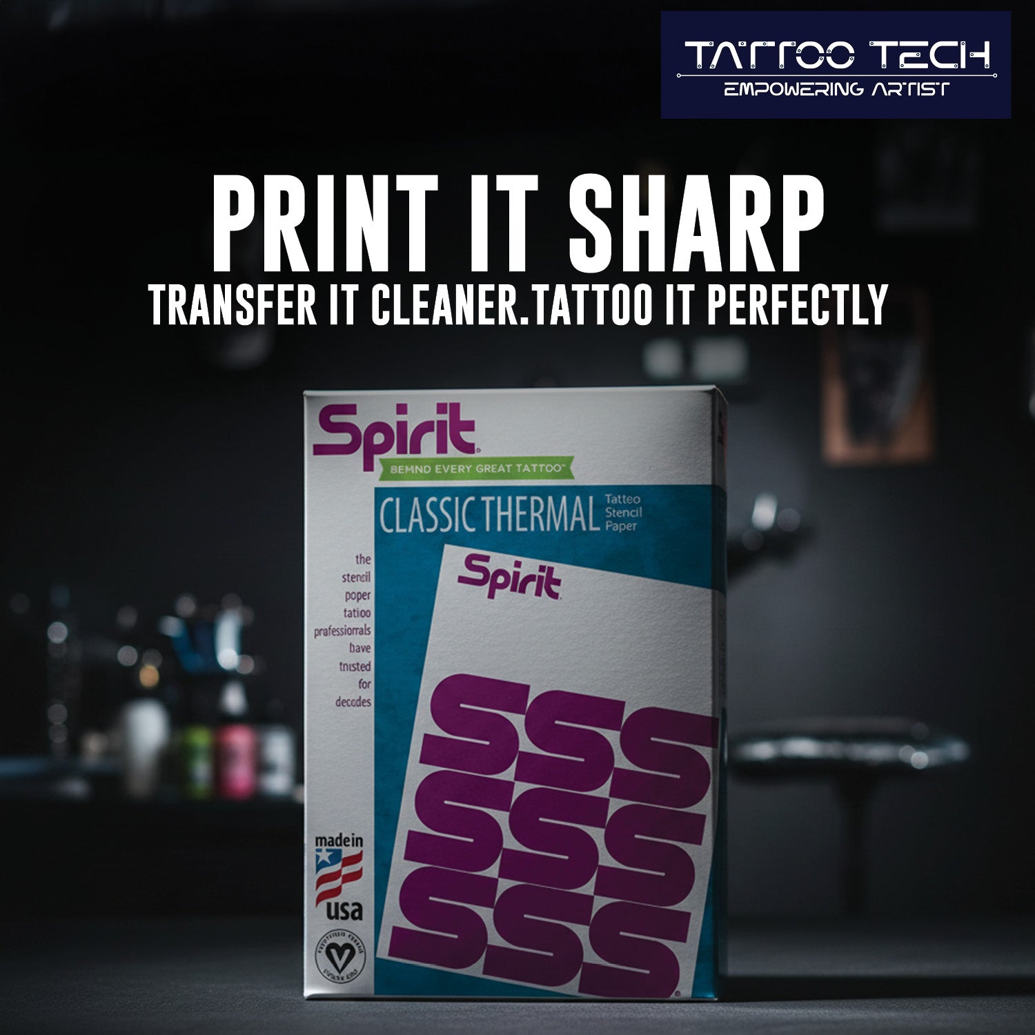 Spirit Thermal Tattoo Stencil Sheet for Sharp & Long-Lasting
