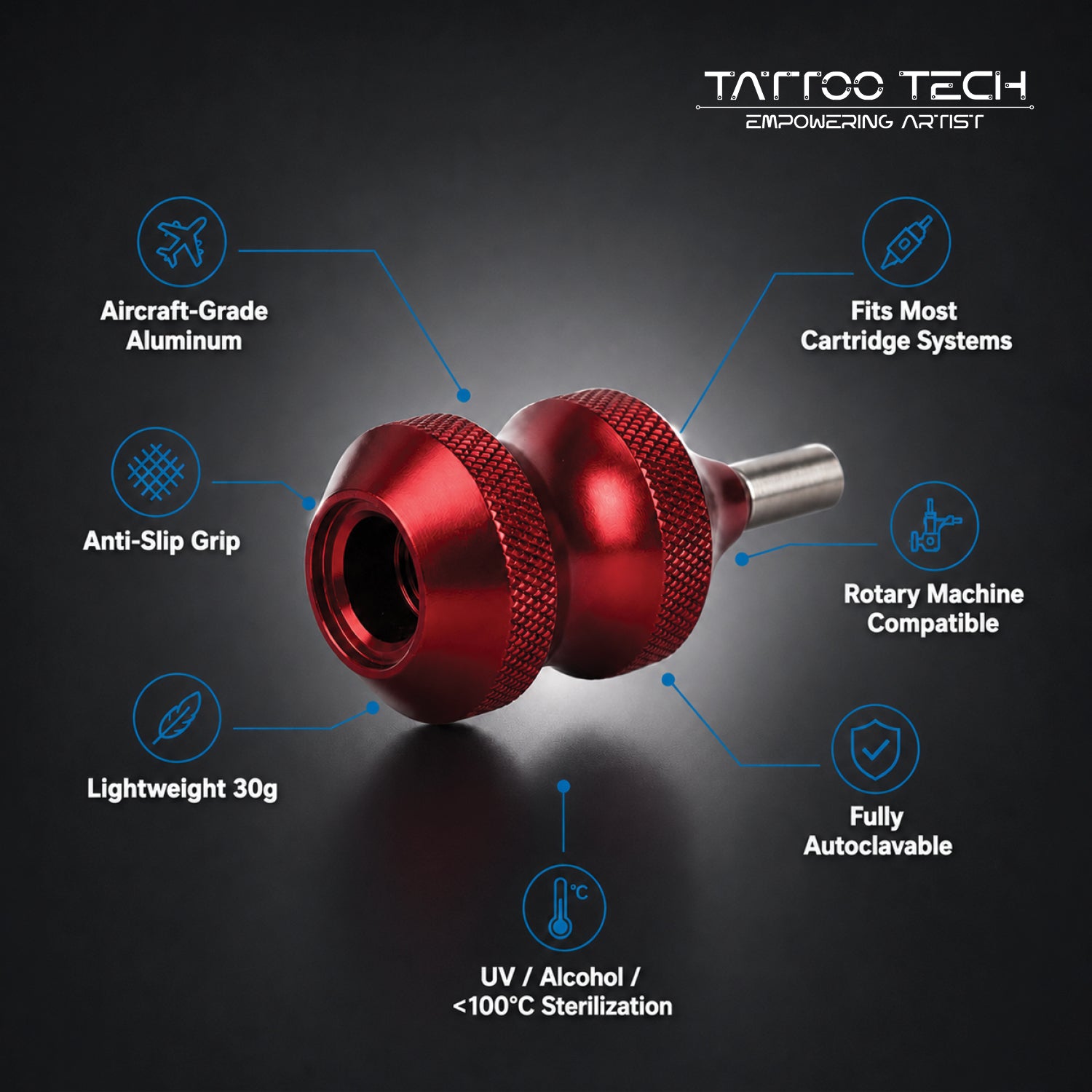 Tattoo Cartridge Grip Aluminium