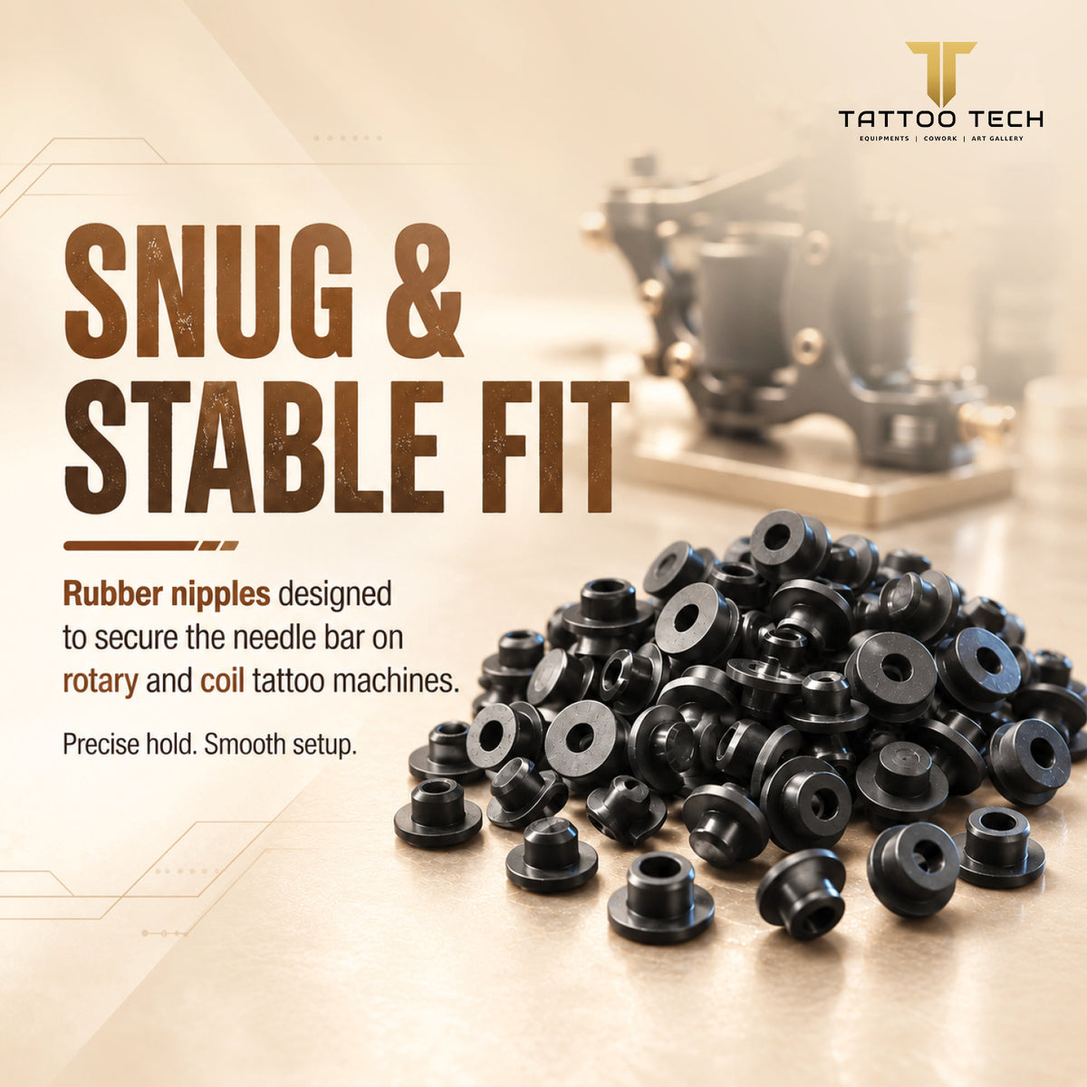 Tattoo Rubber Nipples 100pcs Black