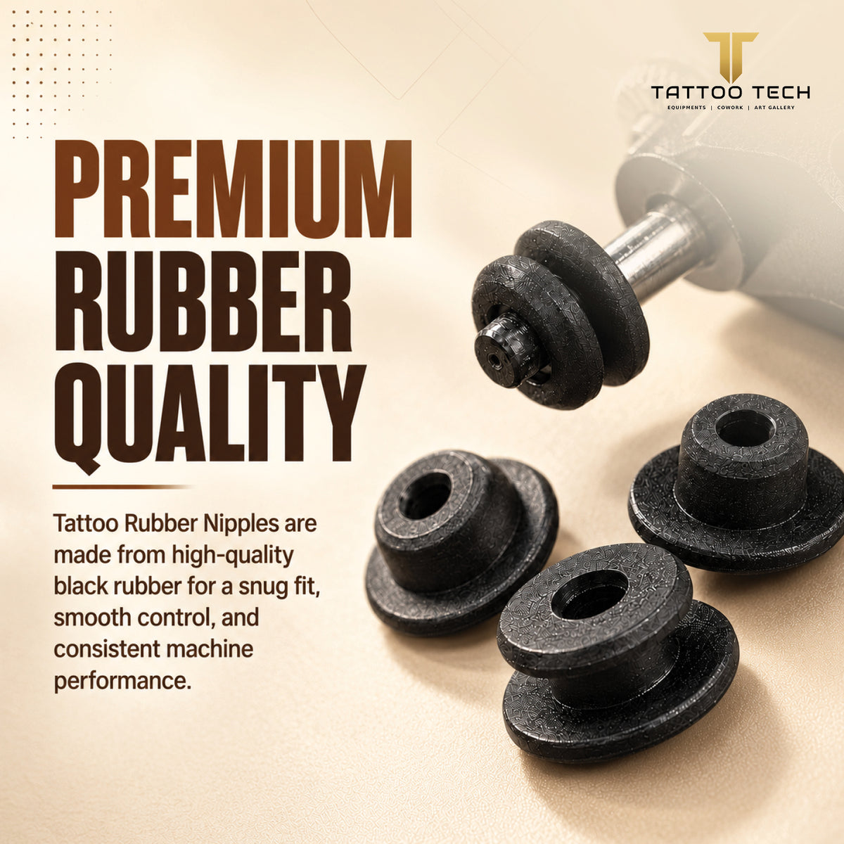 Tattoo Rubber Nipples 100pcs Black