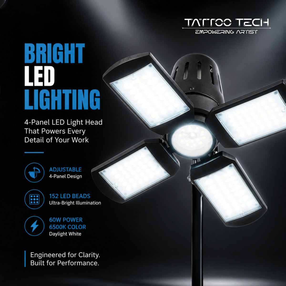 Tattoo LED Workstation with Adjustable Arms