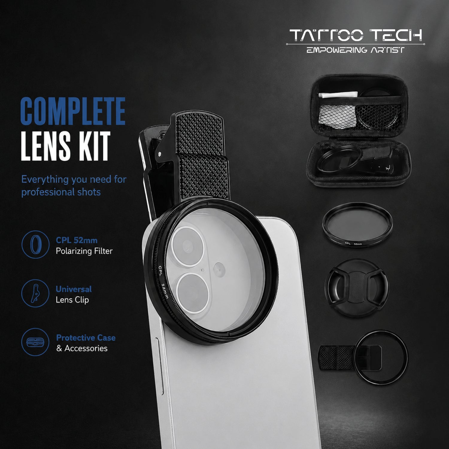 Tattoo Photography Polarizing Filter 52mm
