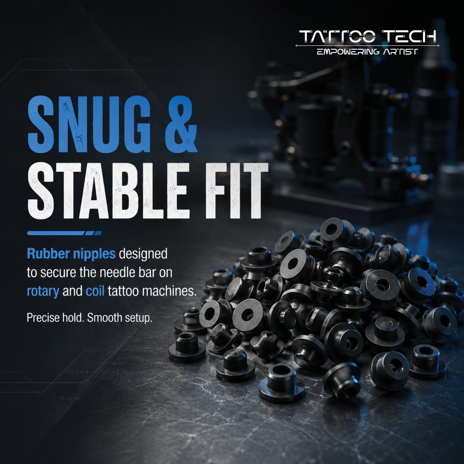 Tattoo Rubber Nipples 100pcs Black