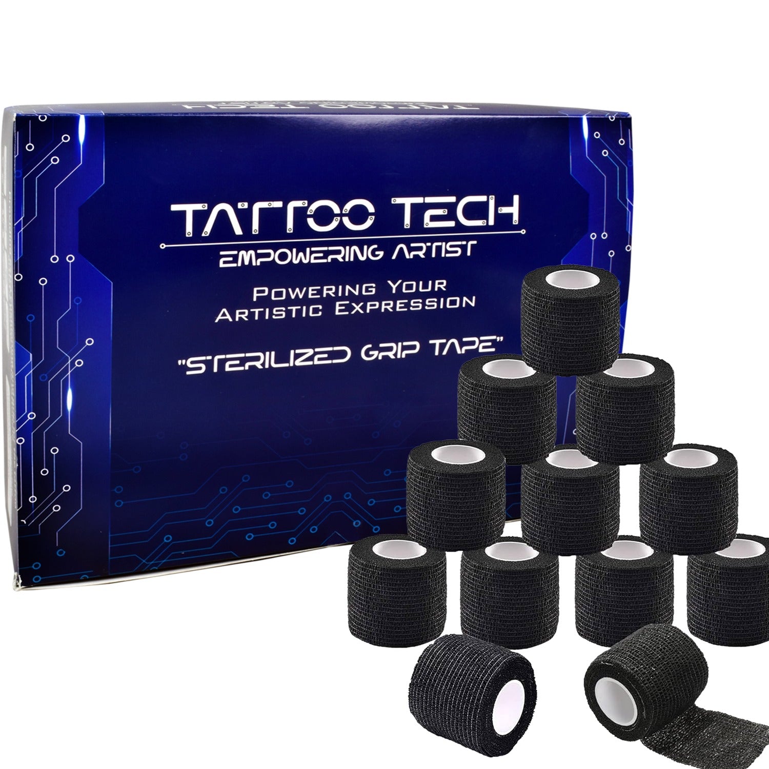 Tattoo Tech Sterilized Grip Tape for Tattoo Pen Machine – Pack of 12 Pcs