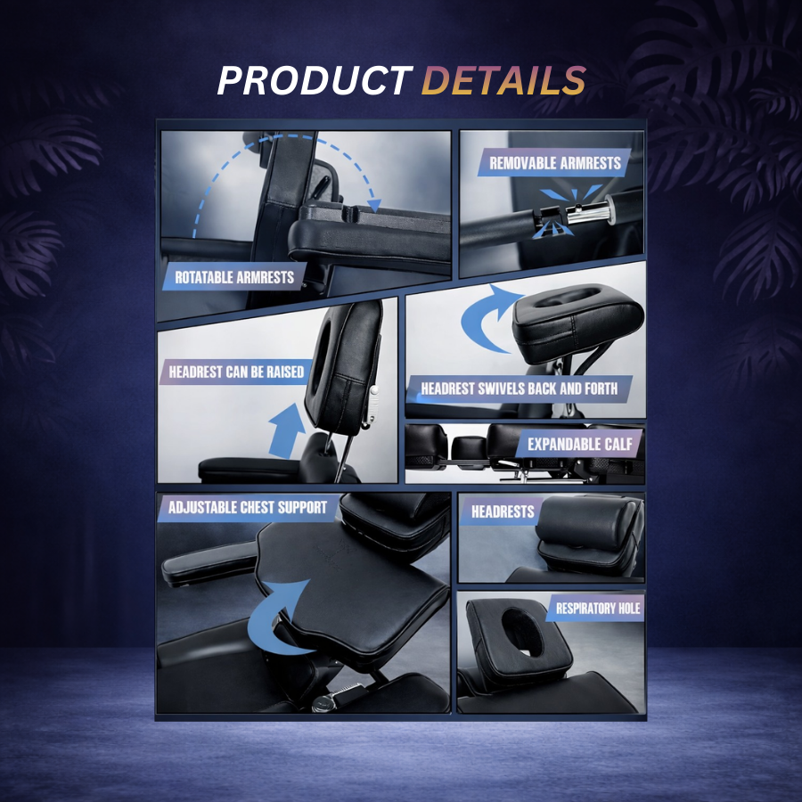 Tattoo Client Chair & Bed with 360° Split Leg Adjustment