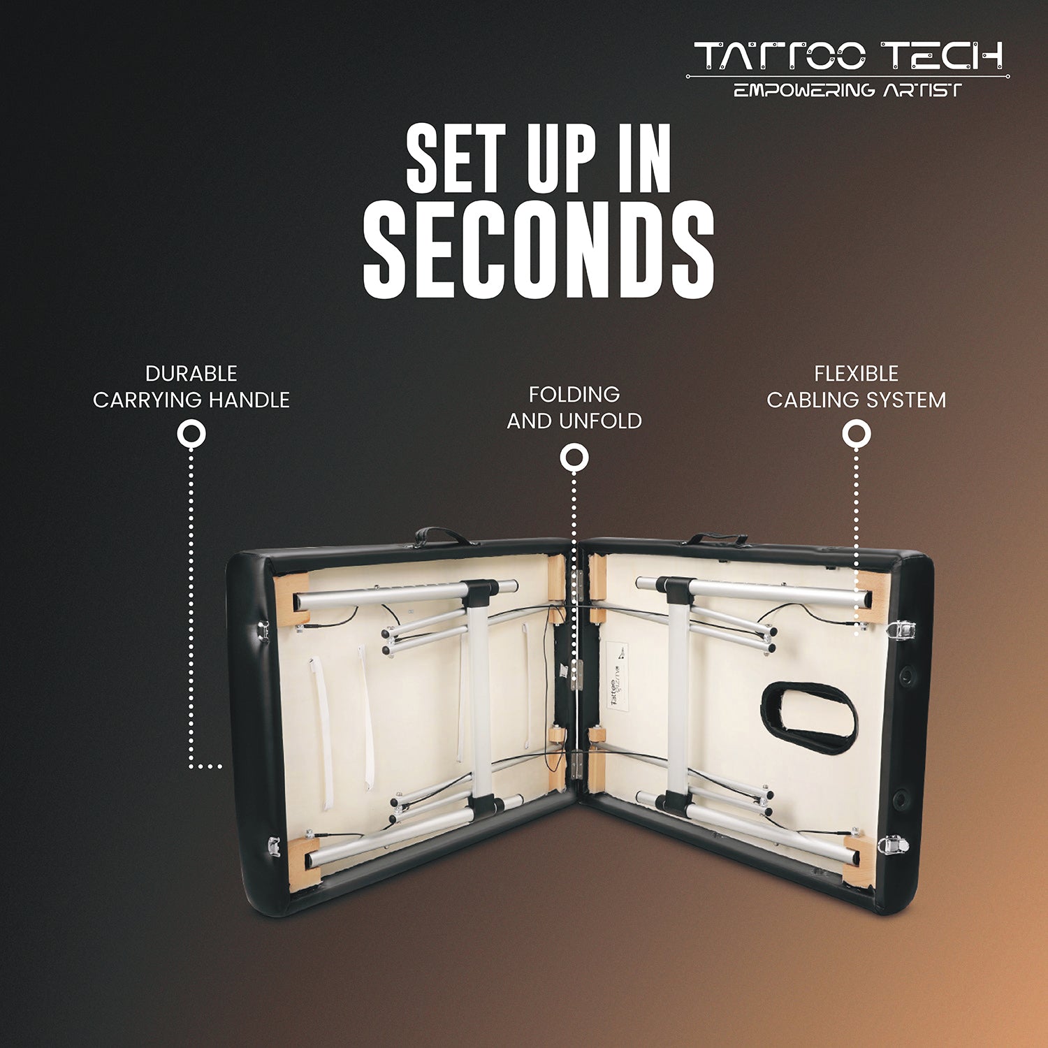 Portable Tattoo Folding Bed  Aluminium 2 fold