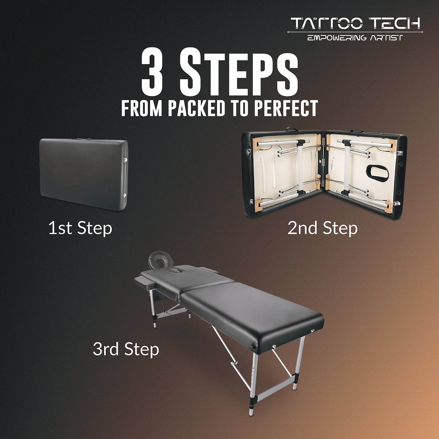 Portable Tattoo Folding Bed  Aluminium 2 fold