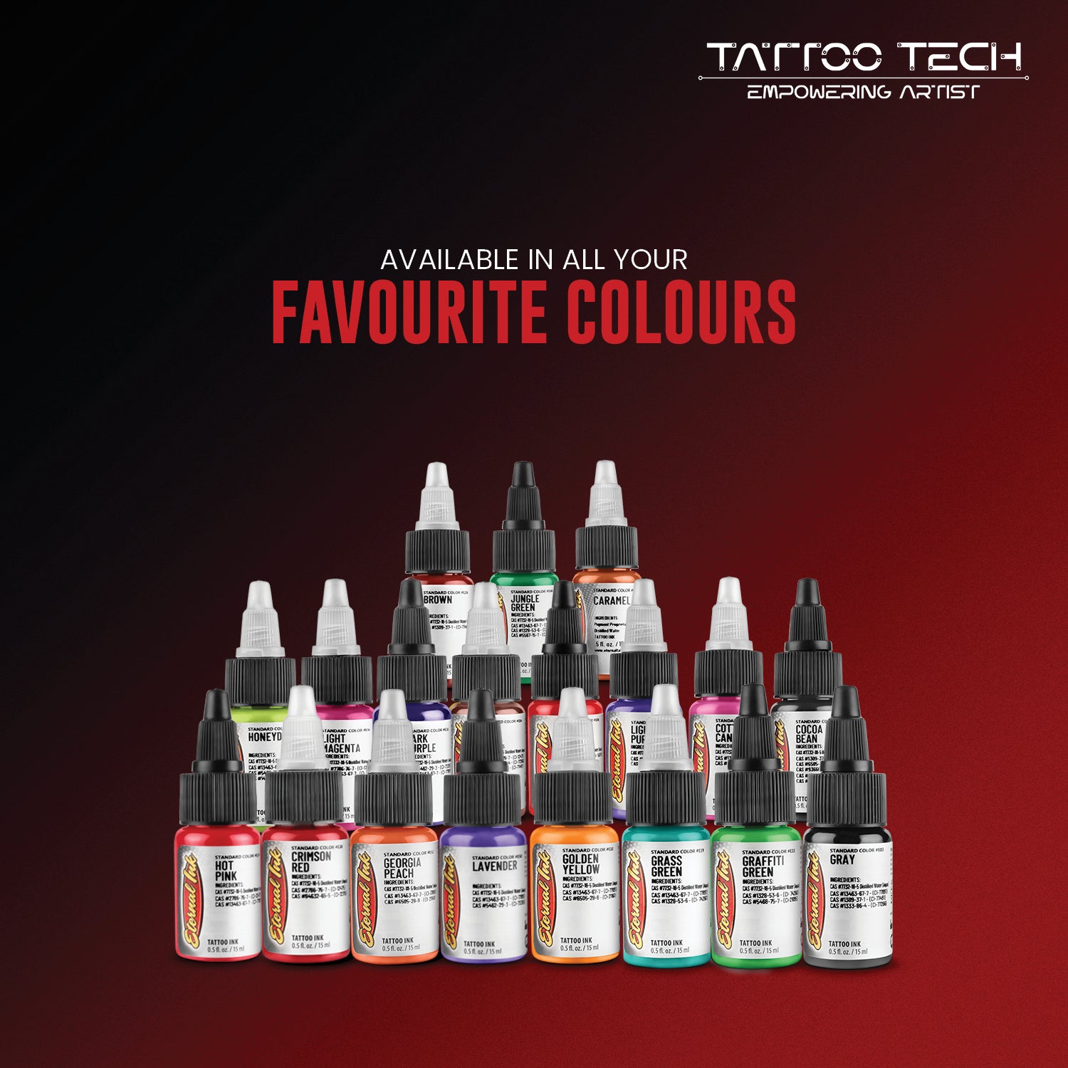 Eternal Tattoo Colors - Individual Bottles - 0.5oz