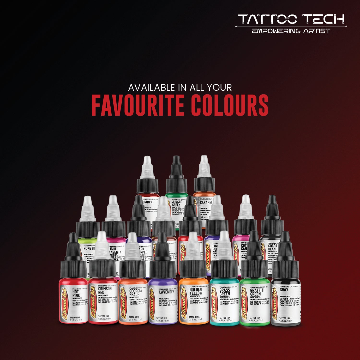 Eternal Tattoo Colors - Individual Bottles - 0.5oz