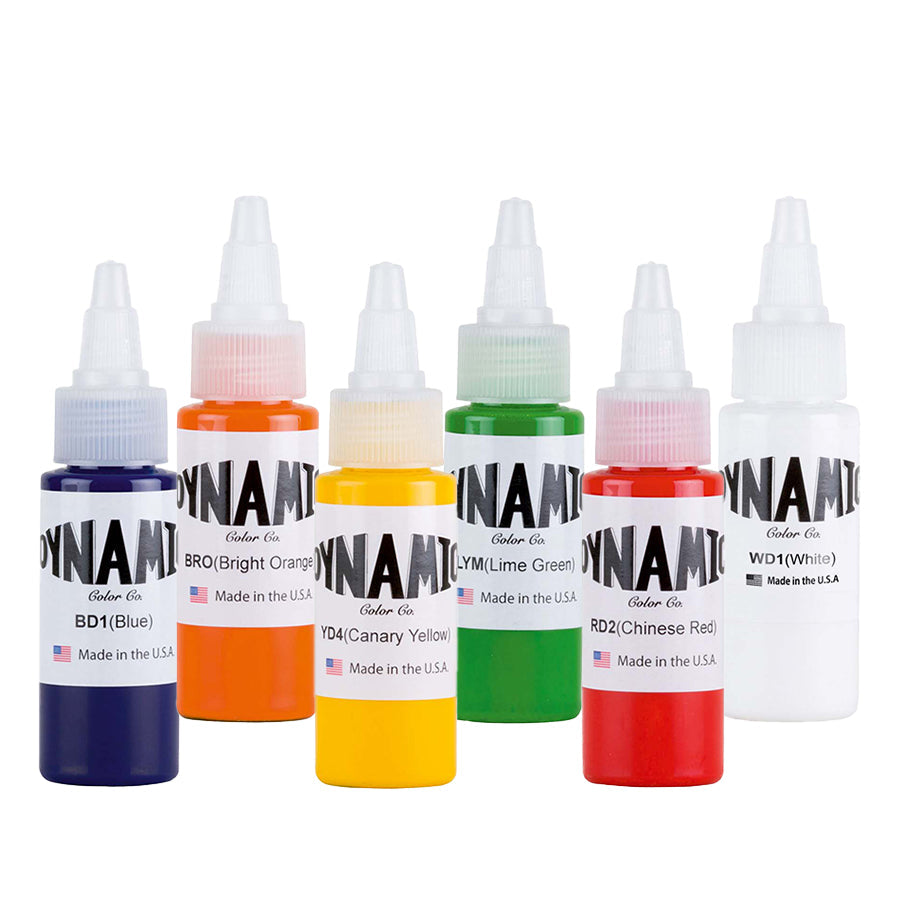 dynamic tattoo ink colour set 6 bottle made by usa