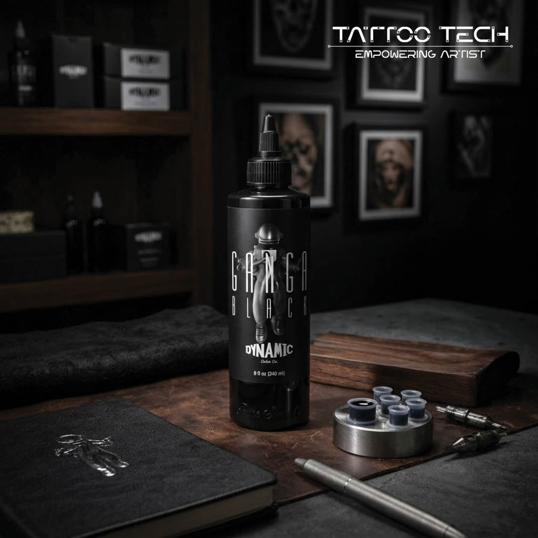 Dynamic Ganga Black Tattoo Ink - 8 oz. Bottle