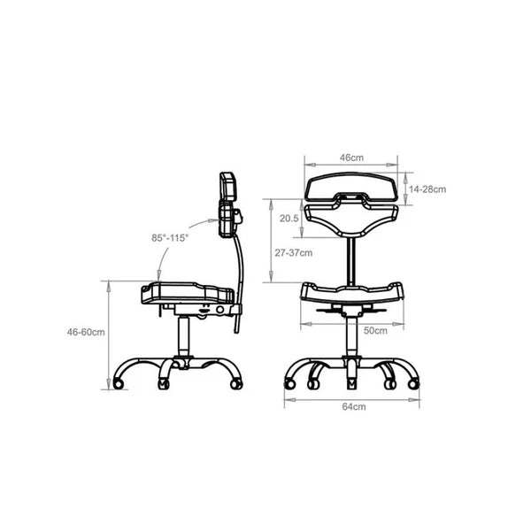 Split Back Tattoo Artist Chair 9972