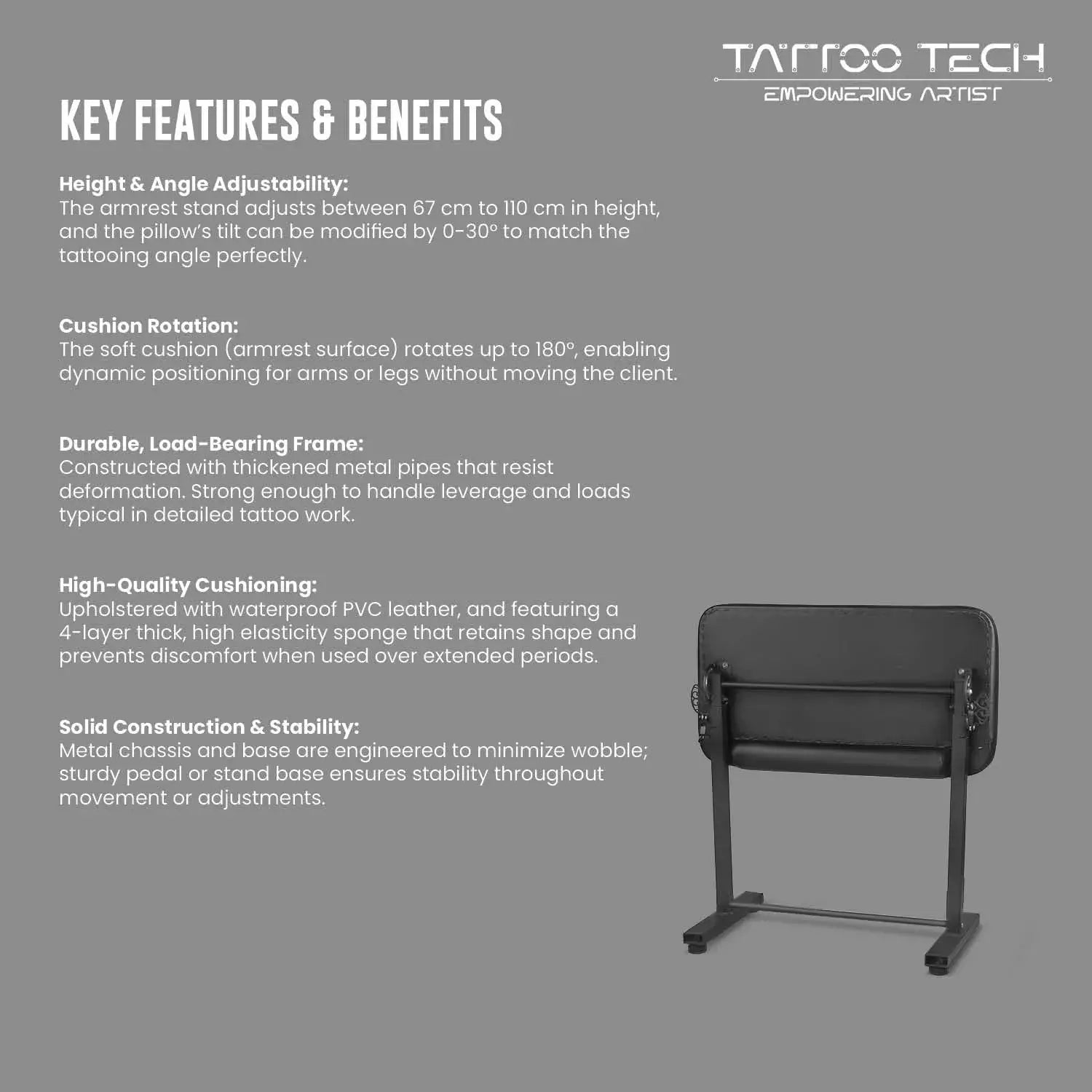 Tattoo Armrest Stand with Adjustable Height