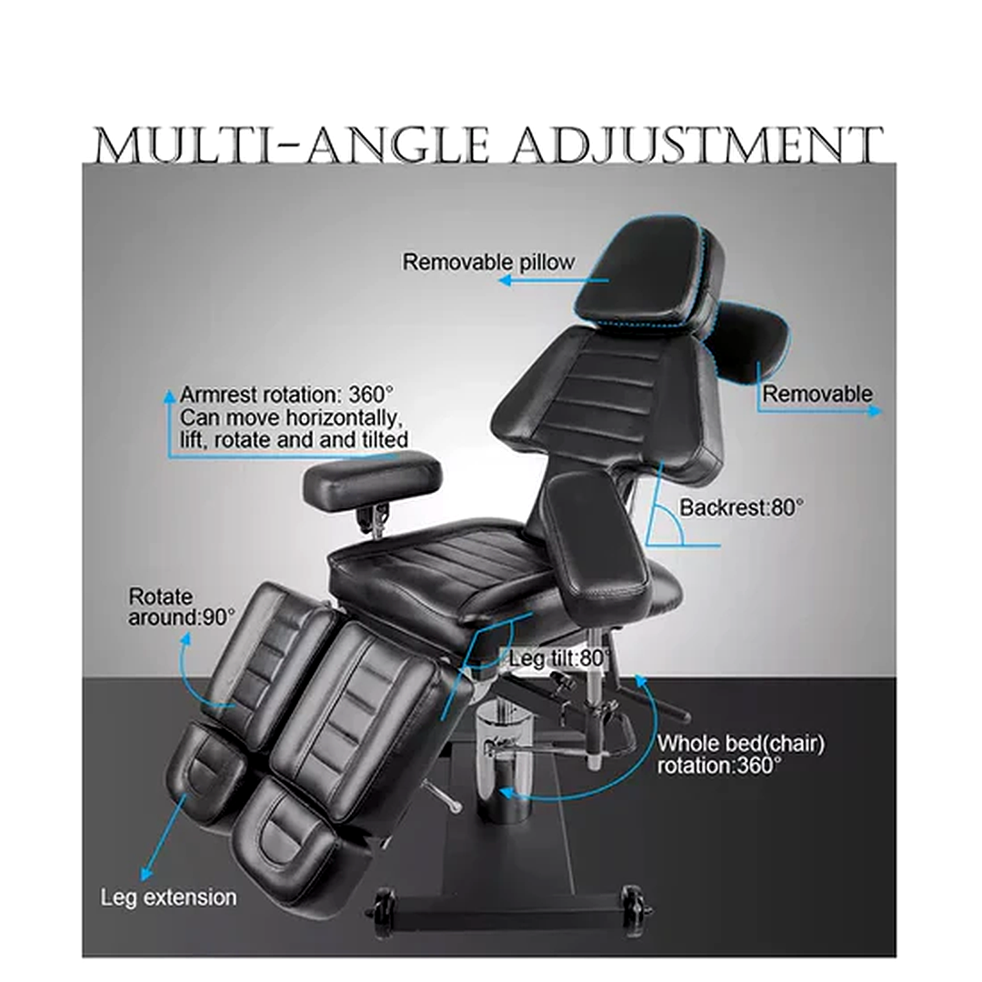 Rookie Tattoo Client Chair / Bed – Hydraulic Lift, Designed for Comfortable Long Tattoo Sessions