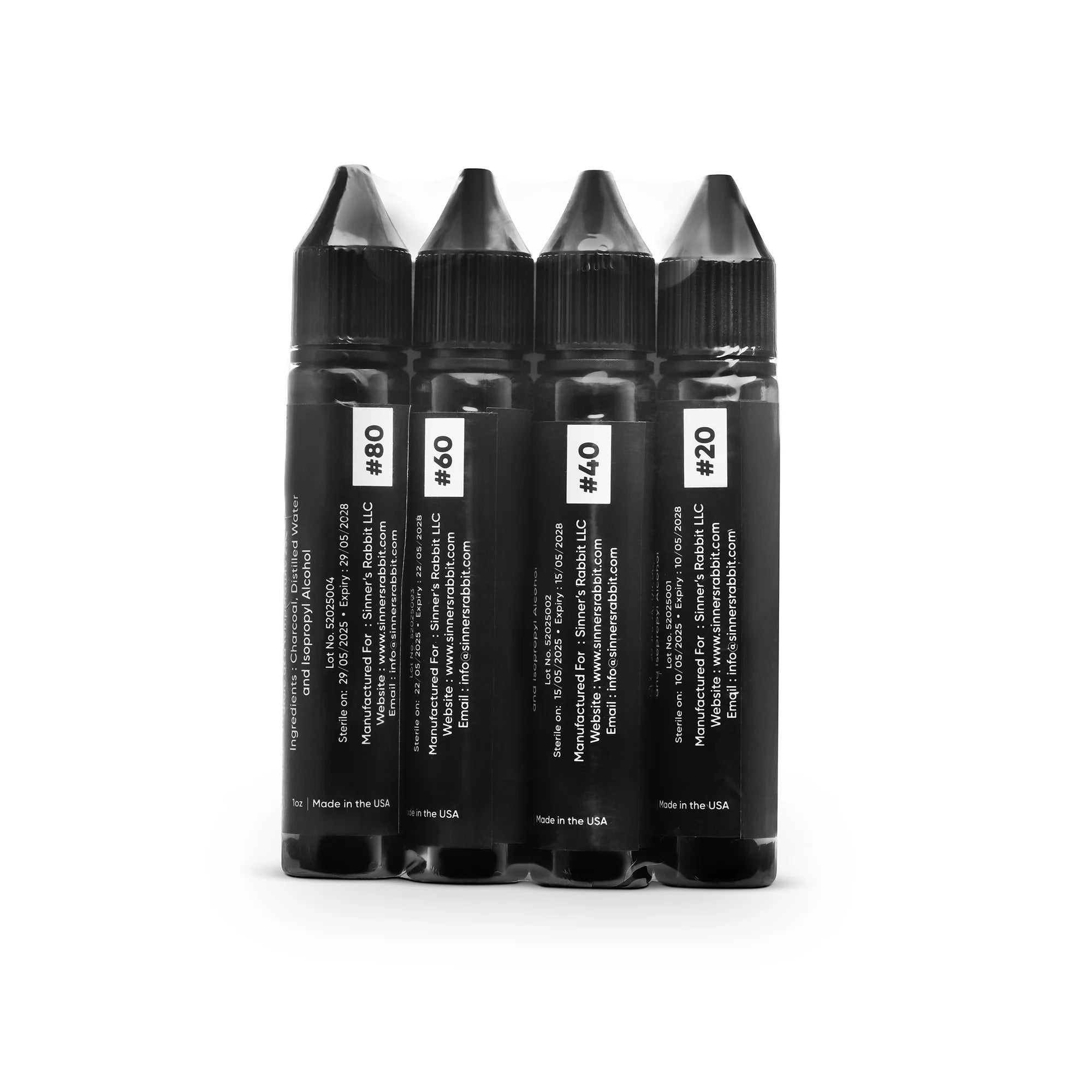 Sinner’s Wash – Set of 4 Contrasting Grey Tones (#20, #40, #60, #80)