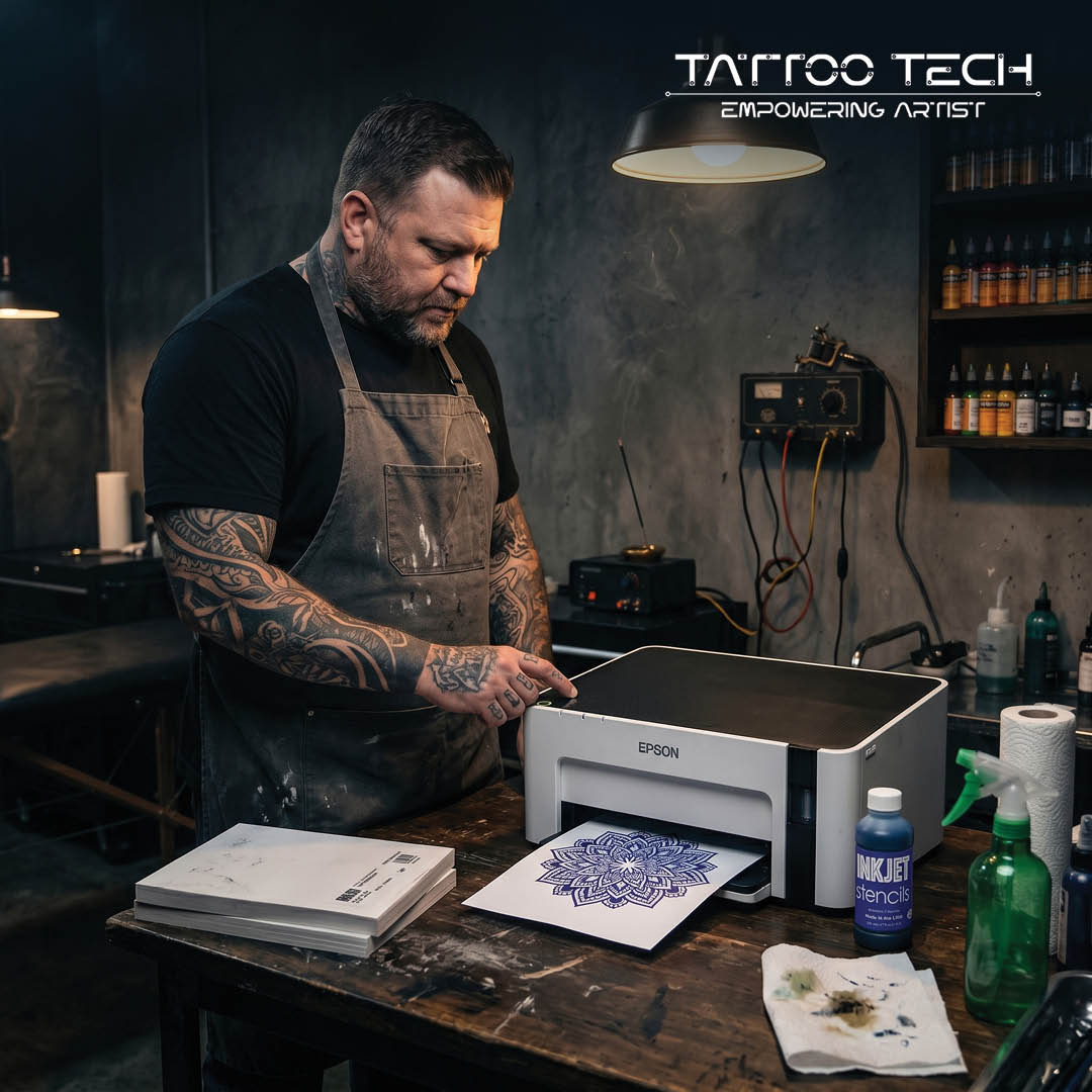 Inkjet Tattoo Stencil Printer Kit with M1100 Epson Printer, Inkjet ink and Inkjet Papers