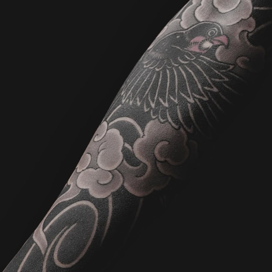 intenze-professional-tattoo-ink-sumi-dark-grey- japanese tattoo ink result