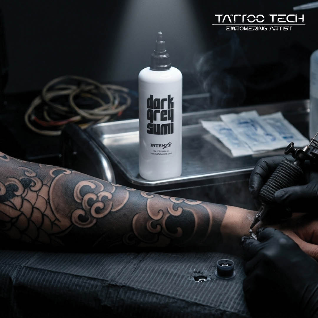 Intenze Dark Grey Sumi - Japanese Tattoo Ink 12oz