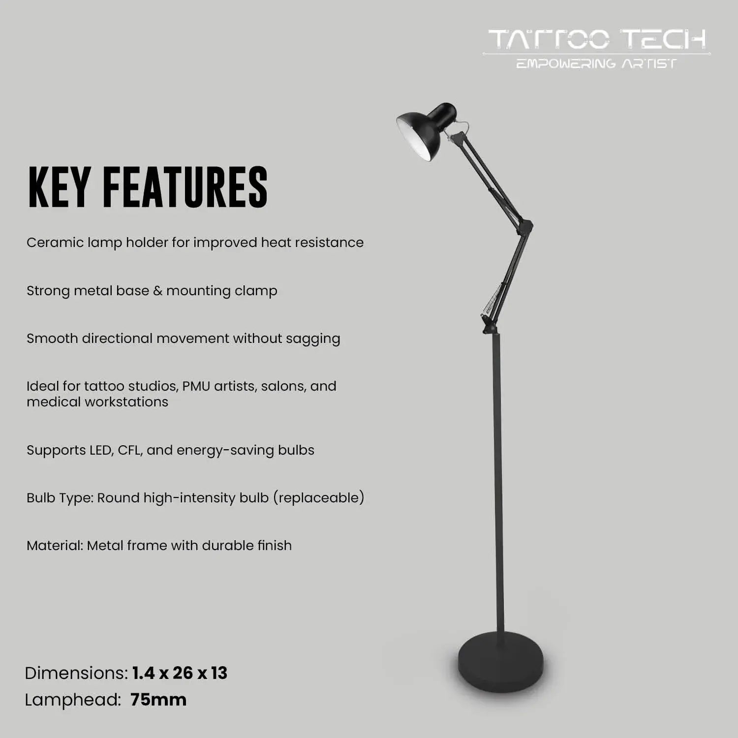 Floor Lamp Round for tattoo studio
