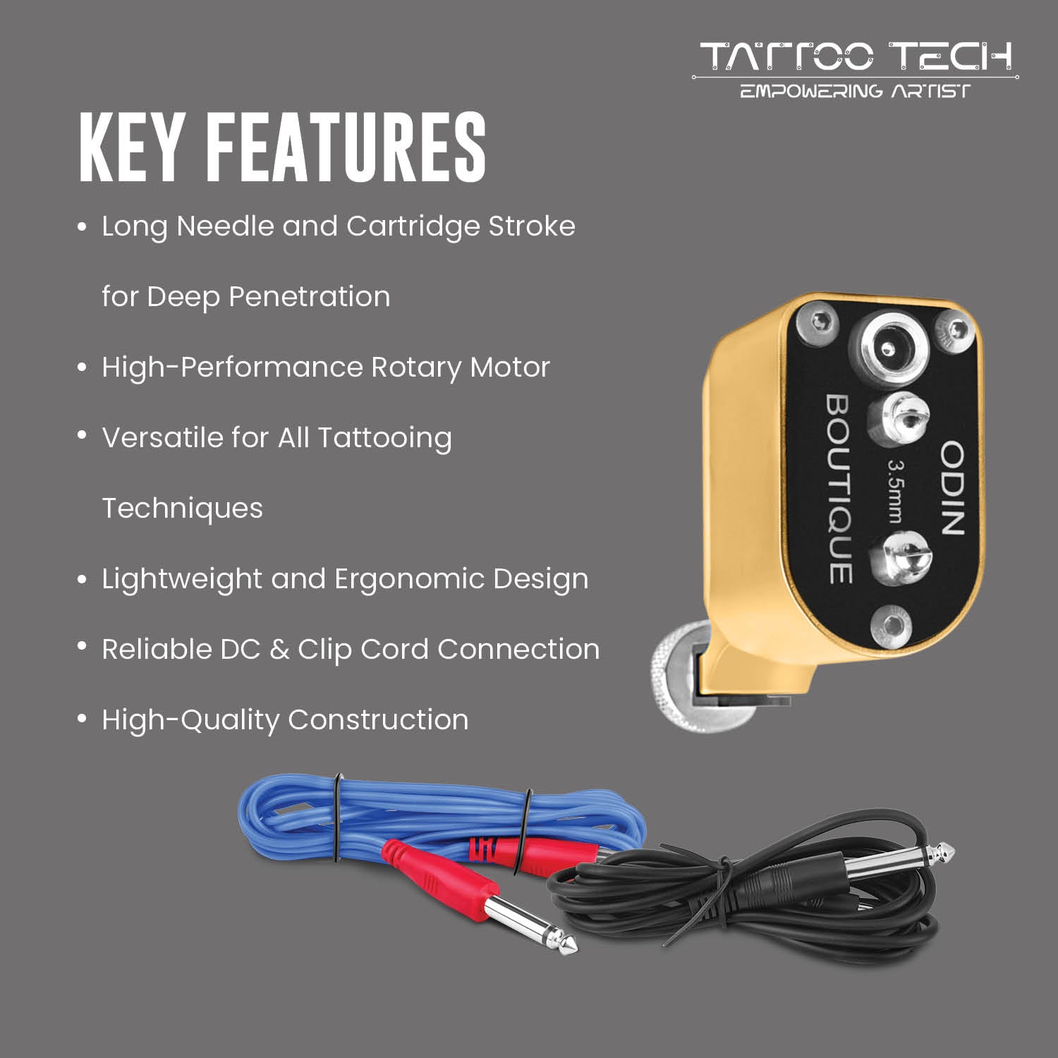 Axion Long Needle Rotary Tattoo Machine