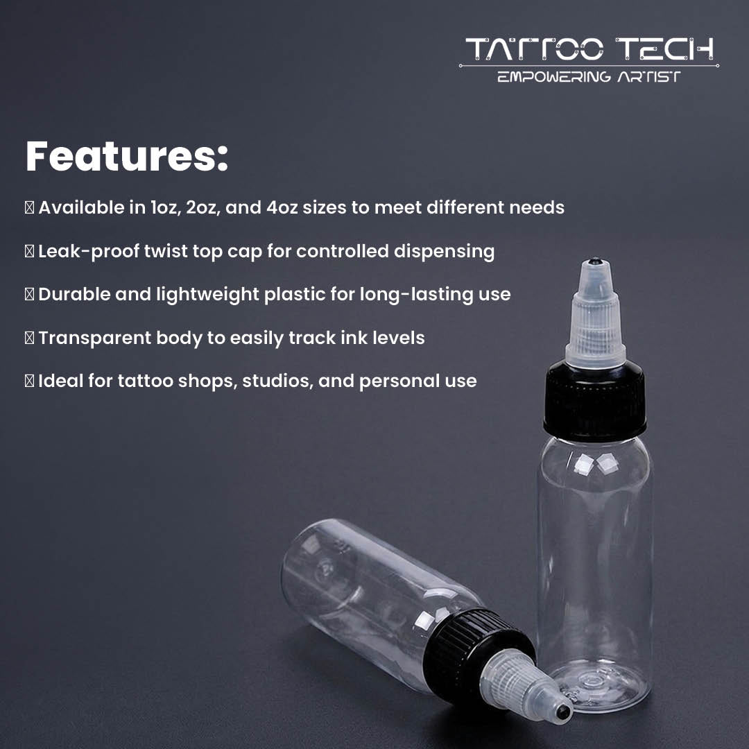 Tattoo Ink Plastic Transparent Empty Bottle