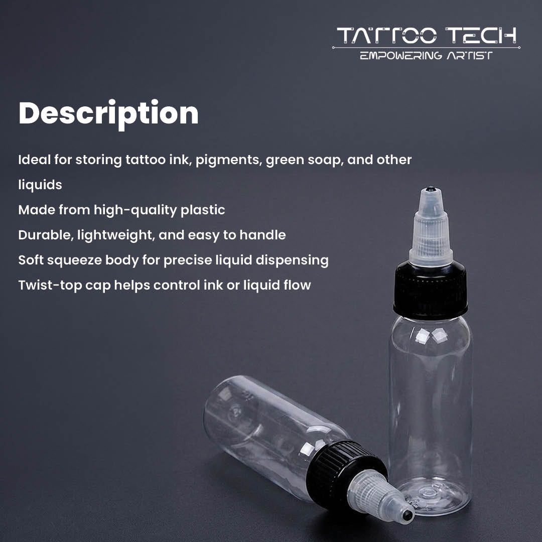 Tattoo Ink Plastic Transparent Empty Bottle