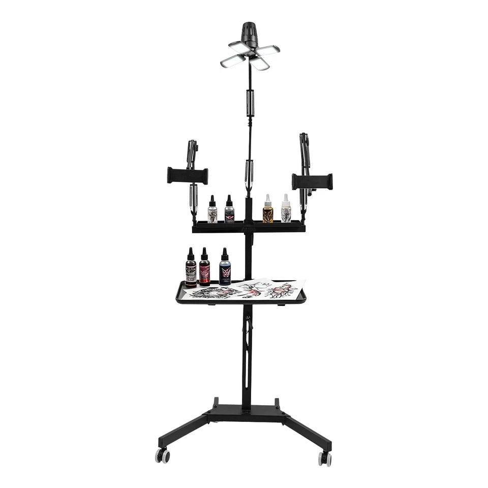 Tattoo LED Workstation with Adjustable Arms & Wheels
