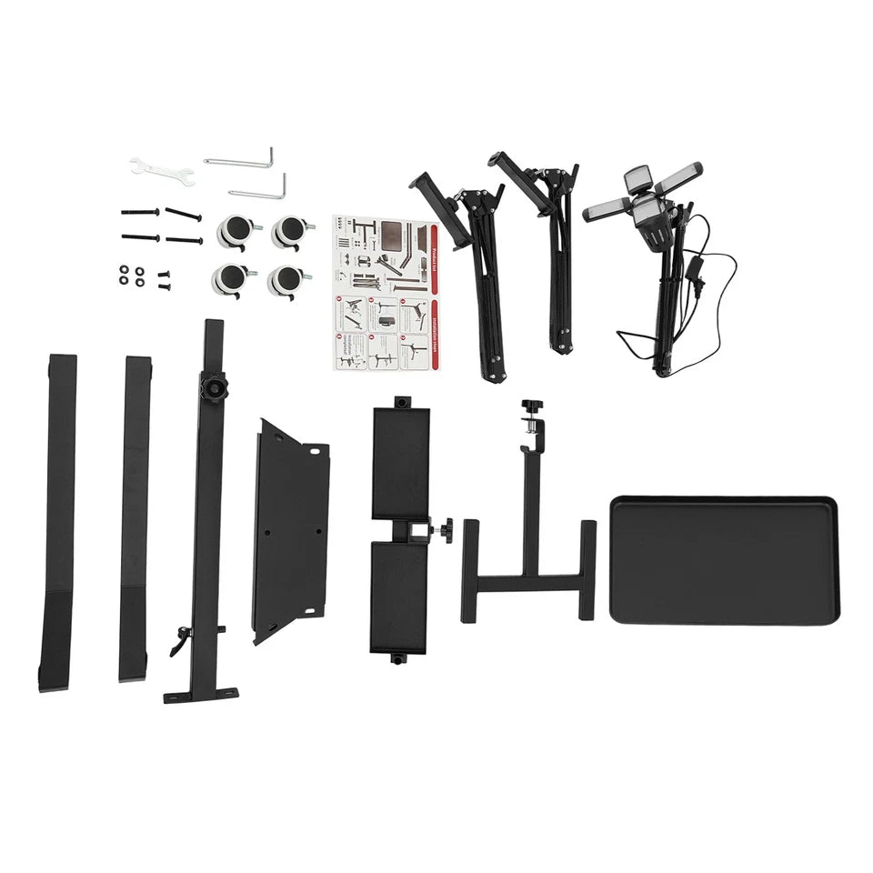 Tattoo LED Workstation with Adjustable Arms & Wheels