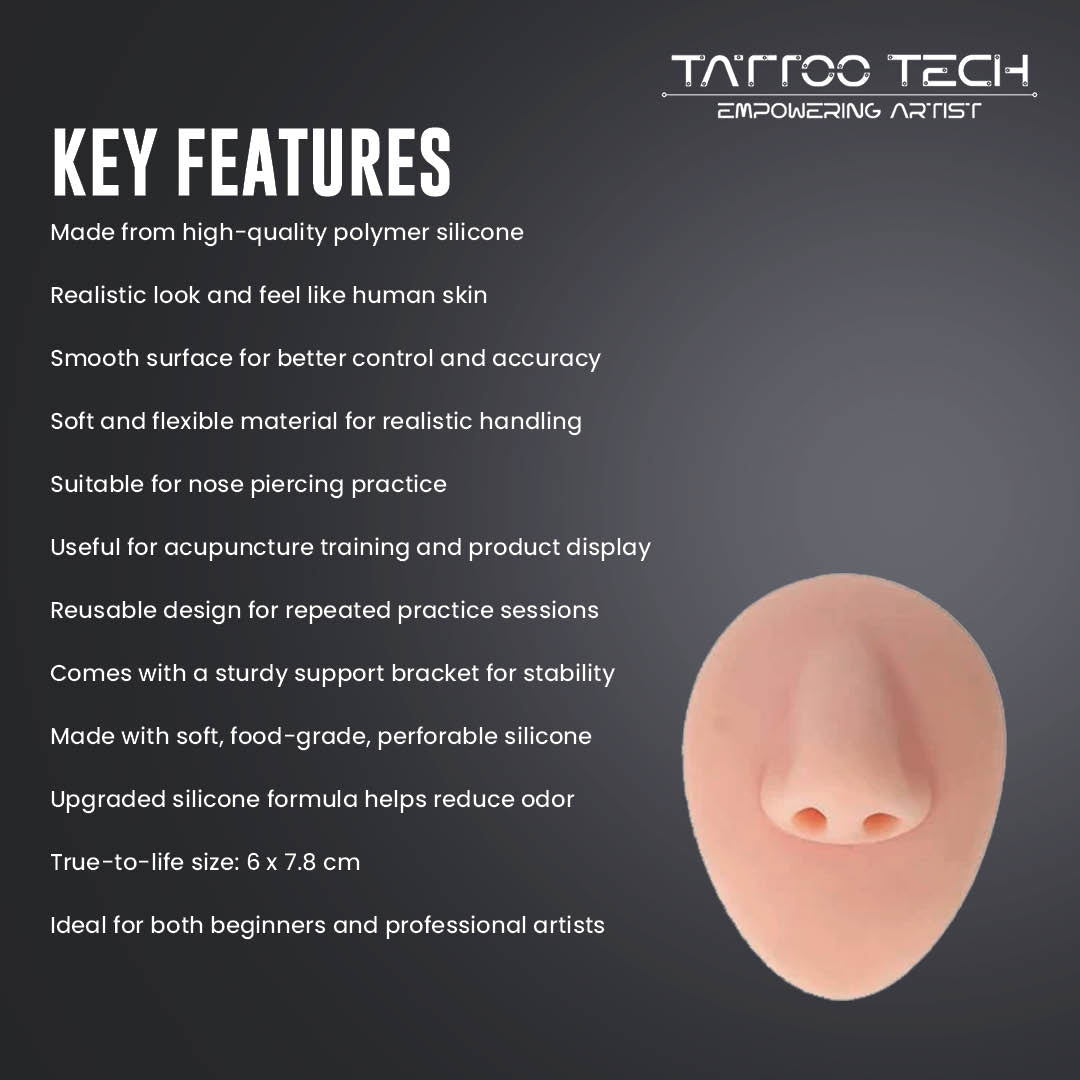 Soft Silicone Human Nose for Piercing Practice