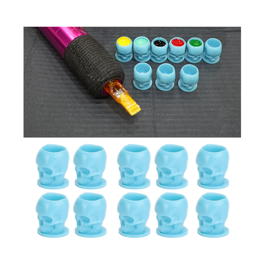 skull tattoo ink cups look