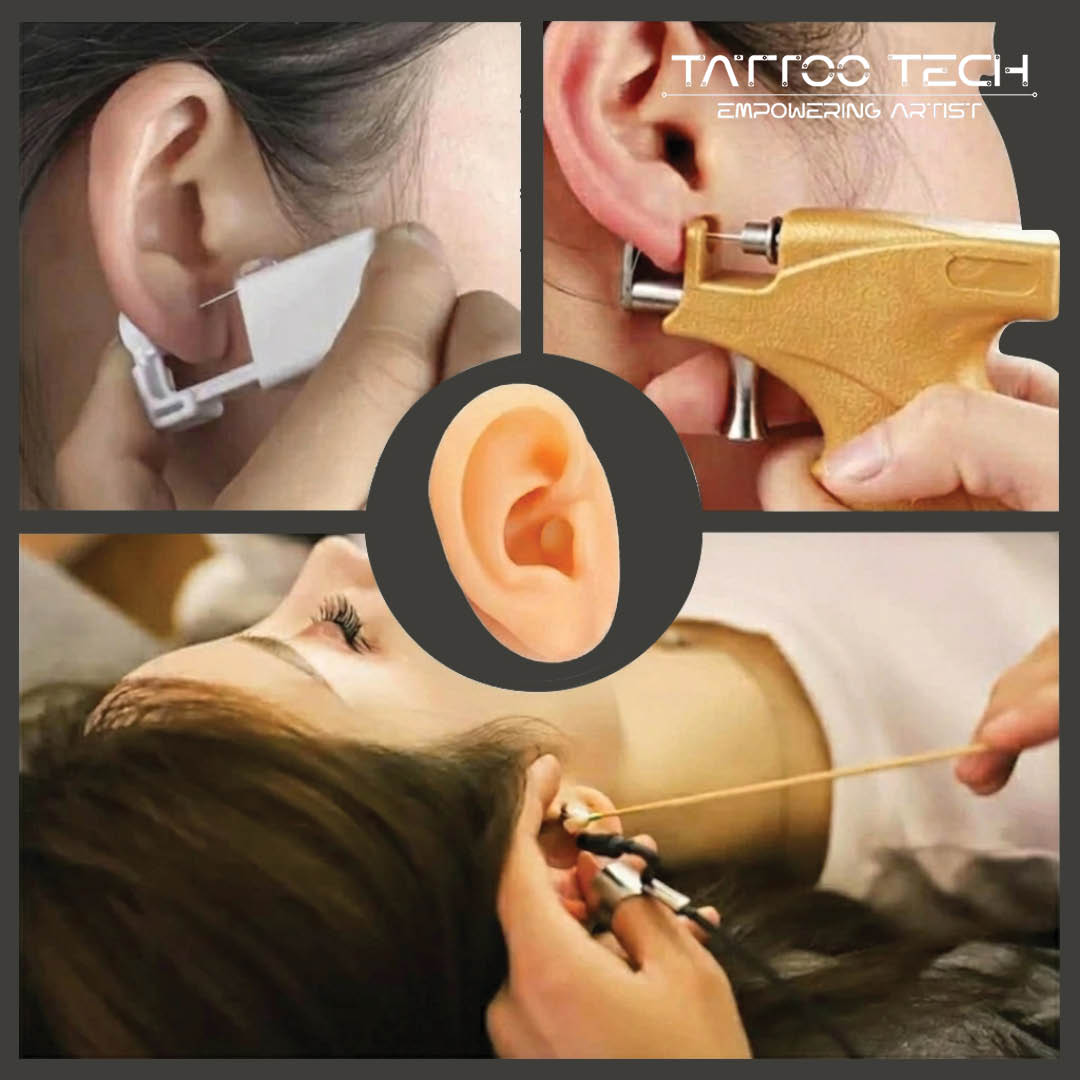 Soft Silicone Human Ear Model For Piercing Practice - Flat Base