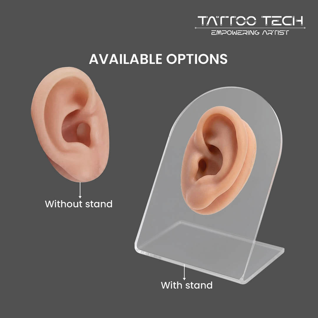 Soft Silicone Human Ear Model For Piercing Practice - Flat Base