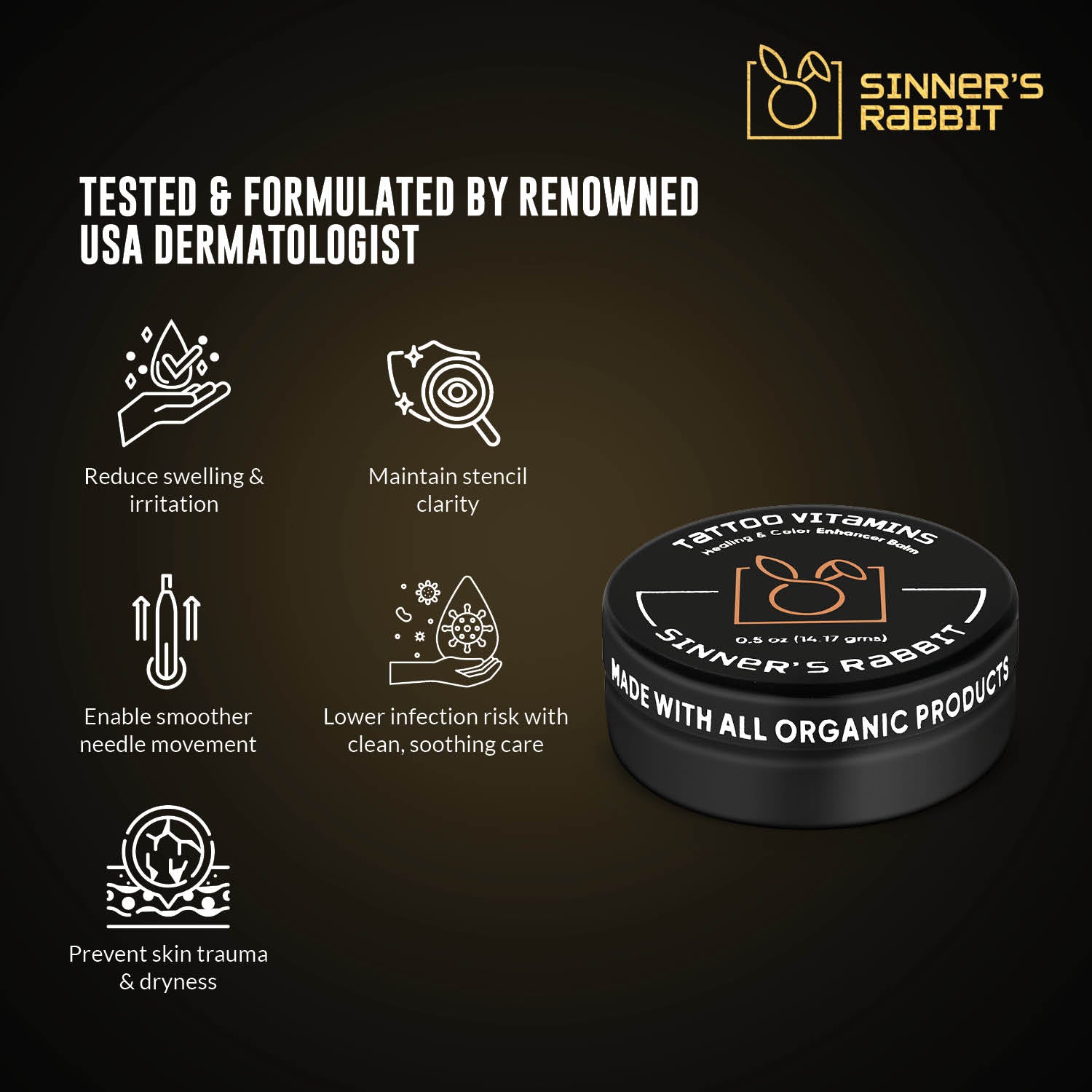 Sinner Rabbit Tattoo Vitamins - Protecting & Healing Balm