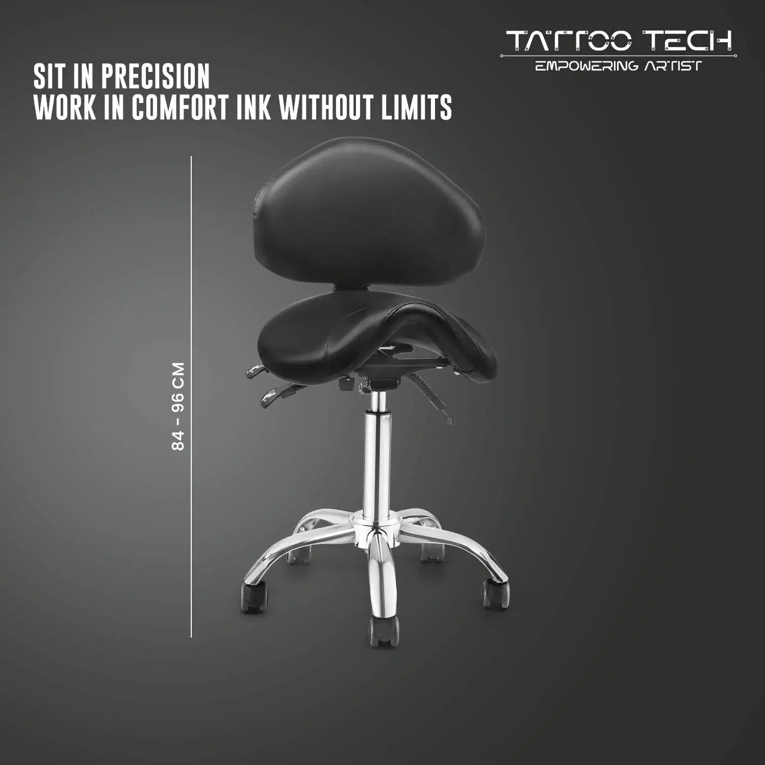 Adjustable Saddle Stool Rolling chair
